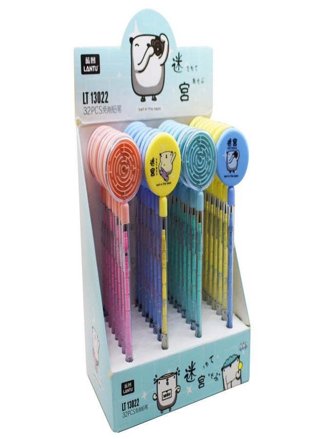 Asera أقلام رصاص أسيرا بوليت، قلم رصاص قابل للدفع مع لعبة كرة متاهة، أقلام رصاص لا تحتاج إلى بري للأطفال، هدية مثالية لحفلات كانجاك نافراتري، ديوالي، وأعياد الميلاد (مجموعة من 16 قلمًا). - Image 1